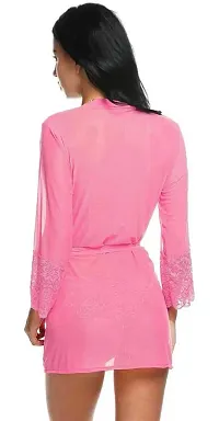 CELOSIA Net Robe and Lace Panty Set Women Nightwear-thumb1