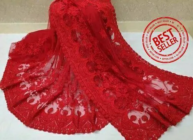 Beautiful Soft Net Saree with Blouse piece