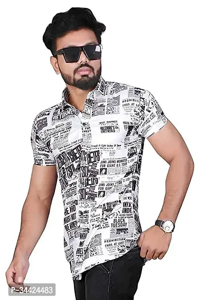 Elegant Cotton Printed Casual Shirts For Men And Boys-thumb0