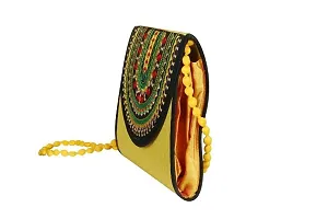 Elite Yellow Polyester Kutchi Sling Bag For Women-thumb3