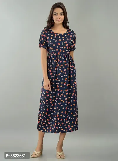 Women's Poly Crepe Printed Dress-thumb0