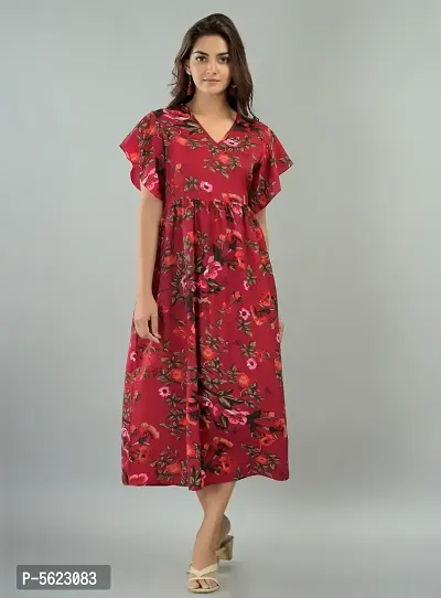 Women's Poly Crepe Printed Dress