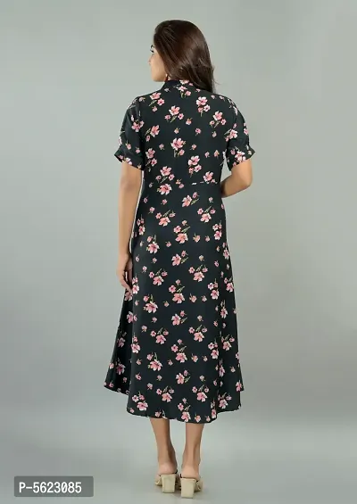 Women's Poly Crepe Printed Dress-thumb4
