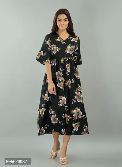 Women's Poly Crepe Printed Dress