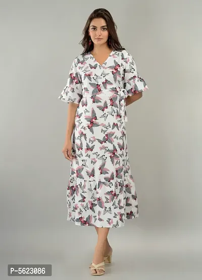 Women's Poly Crepe Printed Dress