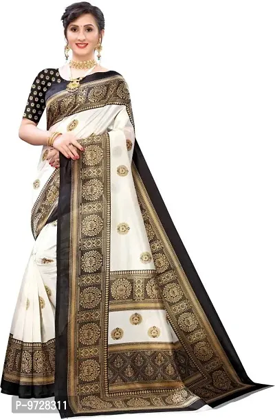 Attractive Art Silk Saree with Blouse piece For WomenPack Of 1-thumb0