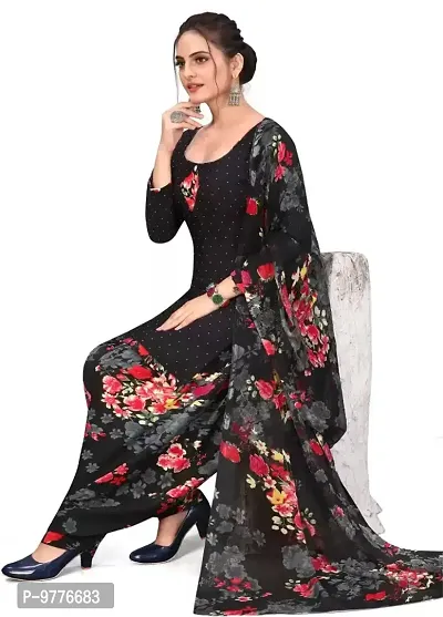 Elegant  Crepe  Dress Material with Dupatta For Women-thumb0