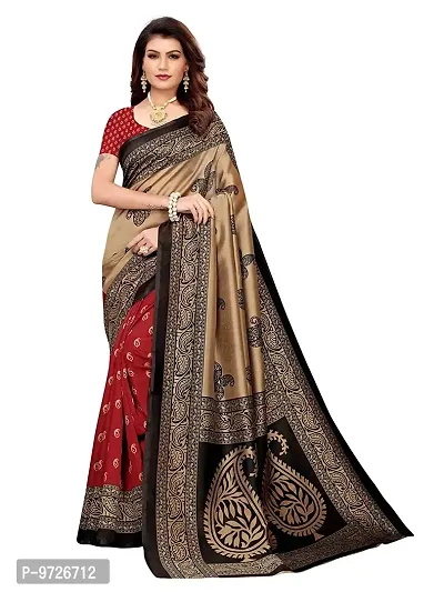 Attractive Art Silk Saree with Blouse piece For WomenPack Of 1-thumb0