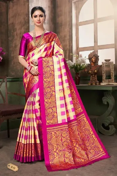 Attractive Bhagalpuri Art Silk Printed Sarees with Blouse Piece