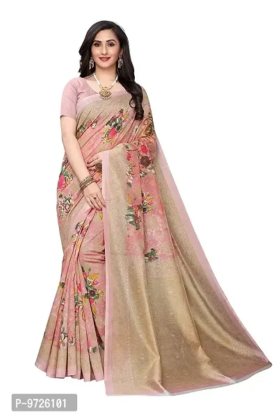 Attractive Art Silk Saree with Blouse piece For WomenPack Of 1-thumb0