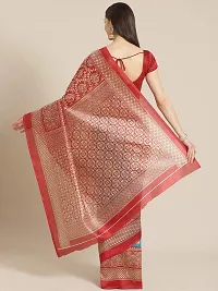 Marabout Blue And Red Woven Design Saree-thumb1
