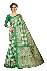 Attractive Khadi Silk Saree with Blouse piece For WomenPack Of 1-thumb1