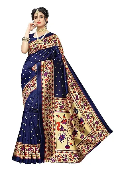 Art Silk Floral Print Daily Wear Sarees with Blouse piece