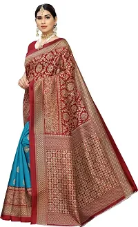 Attractive Silk Blend Saree with Blouse piece For WomenPack Of 1-thumb1