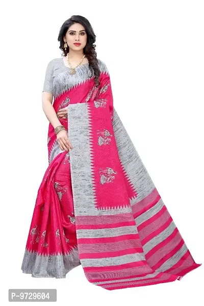 Attractive Art Silk Saree with Blouse piece For WomenPack Of 1-thumb0