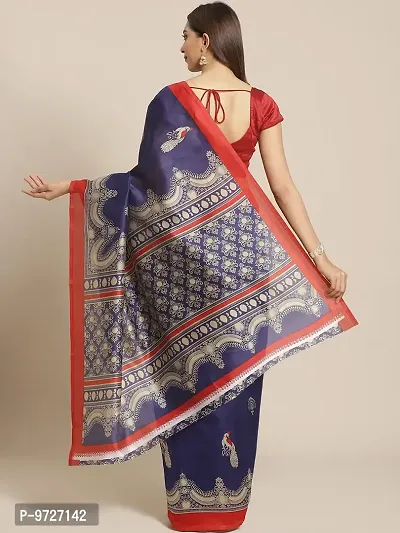Attractive Silk Blend Saree with Blouse piece For WomenPack Of 1-thumb2