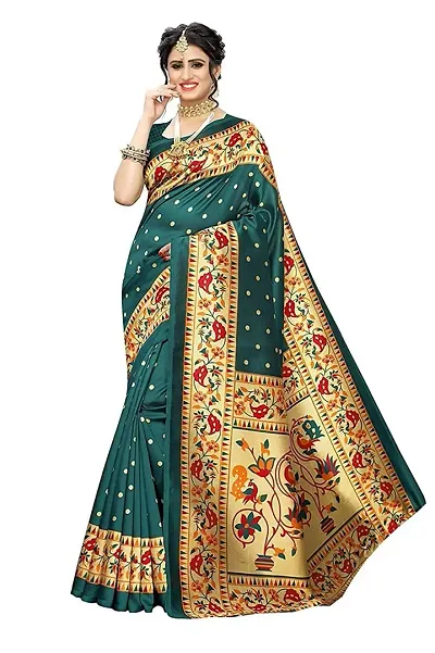 Attractive Art Silk Printed Kalamkari Saree