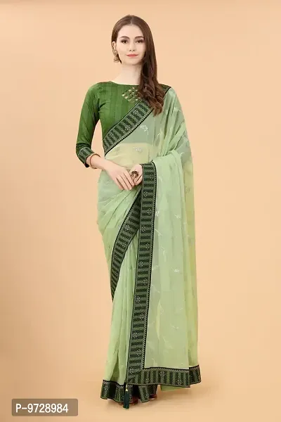 Attractive Art Silk Saree with Blouse piece For WomenPack Of 1