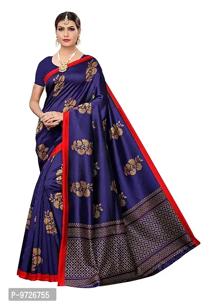 Attractive Art Silk Saree with Blouse piece For WomenPack Of 1-thumb0