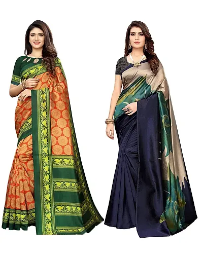 Pack of 2 Attractive Silk Blend Sarees with Blouse Piece