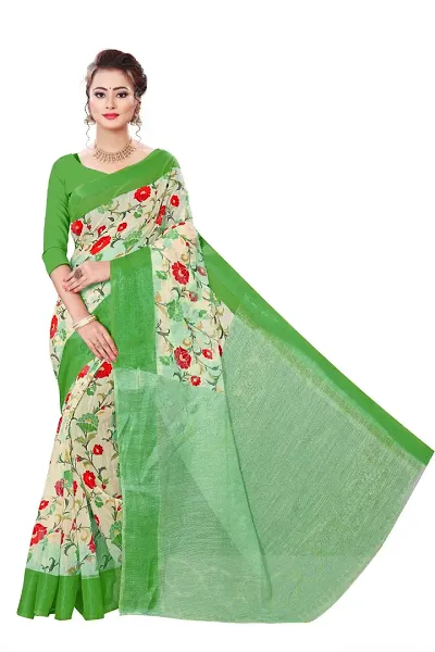 Attractive Linen Sarees with Blouse Piece