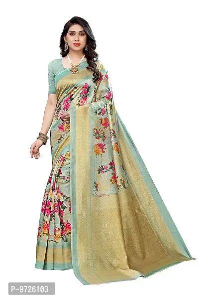 Attractive Art Silk Saree with Blouse piece For WomenPack Of 1-thumb0