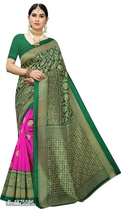 Beautiful Art Silk Saree with Blouse piece-thumb0