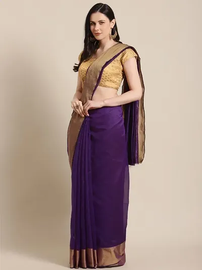 New Stylish Solid  Art Silk Sarees with Blouse Piece