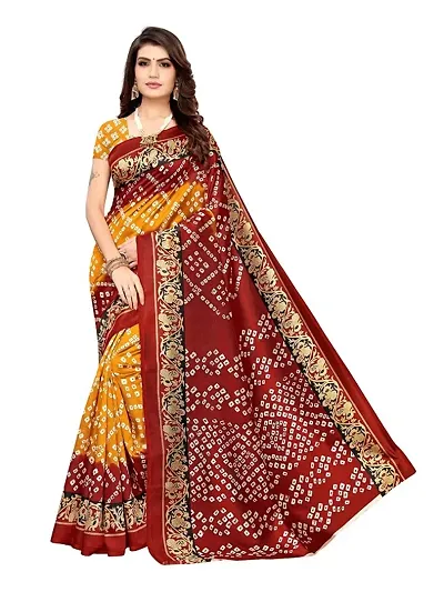 Art Silk Printed Sarees with Blouse piece