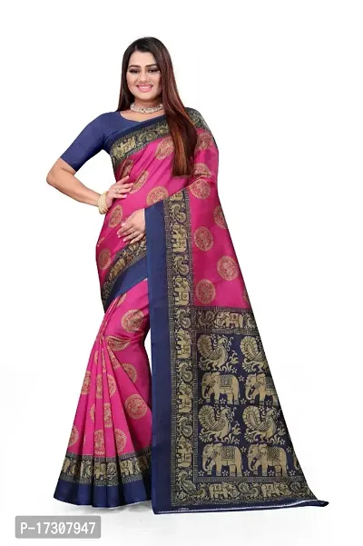 Latest Beautiful Art Silk Saree with Blouse piece