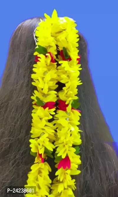 Artificial Jasmine Mogra Flower Hair Gajra Hair Accessories Pack Of 2-thumb0