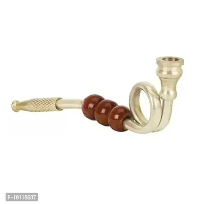 Divine Brass Smoking Pipe | Mini Hookah For Home Decor | Brass Cigarette Showpiece Small Size-thumb0