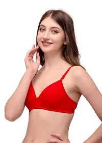 Queen Lingerie Heavy Padded Lycra Bra Set for Every Day Comfort with Multi Color and Wide rang of Size and Unique Pattern (B, RED, 38)-thumb2