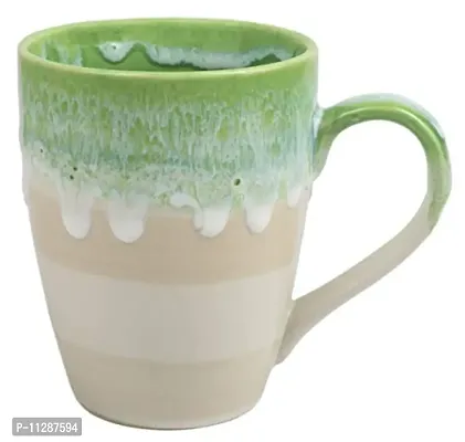 WHITE STONE Ceramics Coffee Mugs Set of 4, Green Cream-thumb3