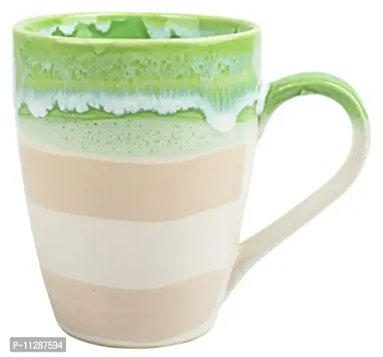 WHITE STONE Ceramics Coffee Mugs Set of 4, Green Cream-thumb2