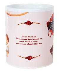 Kraftales Raksha Bandhan Gift Set Combo of Rakhi Greeting Card | Printed Ceramic Coffee Mug | Roli | Chawal | Rakhi /Raksha Bandhan Gift Set for Brother (300 ML) (ST01)-thumb3