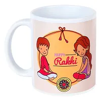 Kraftales Raksha Bandhan Gift Set Combo of Rakhi Greeting Card | Printed Ceramic Coffee Mug | Roli | Chawal | Rakhi /Raksha Bandhan Gift Set for Brother (300 ML) (ST03)-thumb3