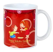 Kraftales Raksha Bandhan Gift Set Combo of Rakhi Greeting Card | Printed Ceramic Coffee Mug | Roli | Chawal | Rakhi /Raksha Bandhan Gift Set for Brother (300 ML) (ST02)-thumb1