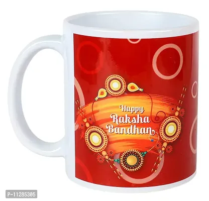 Kraftales Raksha Bandhan Gift Set Combo of Rakhi Greeting Card | Printed Ceramic Coffee Mug | Roli | Chawal | Rakhi /Raksha Bandhan Gift Set for Brother (300 ML) (ST02)-thumb4