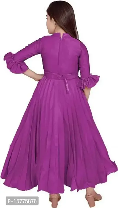 Stylish Fancy Fabulous Polyester Silk Frocks For Girls-thumb3