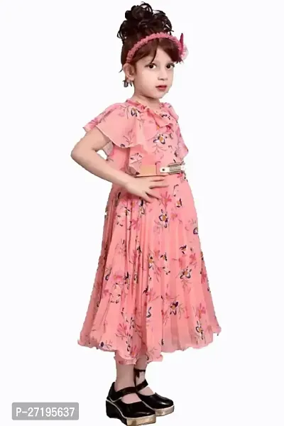 Beautiful Girls Peach Party Dress-thumb3