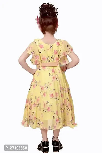 Beautiful Girls Yellow Party Dress-thumb3