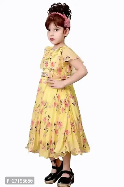 Beautiful Girls Yellow Party Dress-thumb4