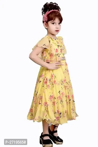 Beautiful Girls Yellow Party Dress-thumb2