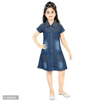 KIRDEE GIRLS DENIM DRESS FOR PARTY WEAR