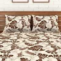 Spaces Printed Super Soft Cotton,104 Thread Count Double Bed Sheet (224 X 254 cm) with 2 Pillow Covers (43 X 68 cm) | Premium Fabric | I Machine Washable I Modern Print |, brown3-thumb2