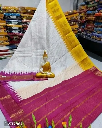 Stylish Multicoloured Cotton Saree With Blouse Piece For Women