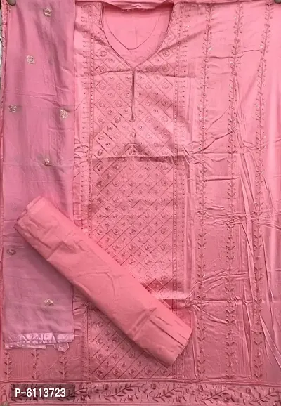 Stylish Jam Cotton Printed Dress Material With Dupatta Set