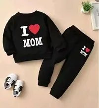 Stylish Black Cotton T-Shirts With Trousers For Kids-thumb1