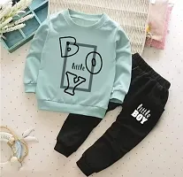 Stylish Black Cotton T-Shirts With Trousers For Kids-thumb1